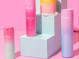 Botol skincare dengan efek gradasi